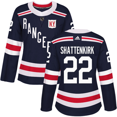 Adidas Rangers #22 Kevin Shattenkirk Navy Blue Authentic 2018 Winter Classic Women's Stitched NHL Jersey - Click Image to Close